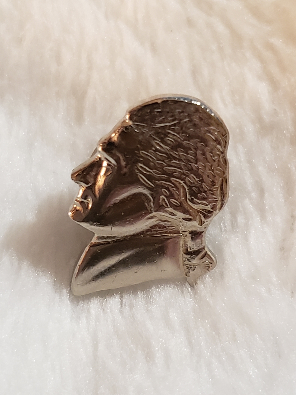 Vintage George Washington Profile Silver-Tone Tie Tac Lapel Pin Men's Accessory